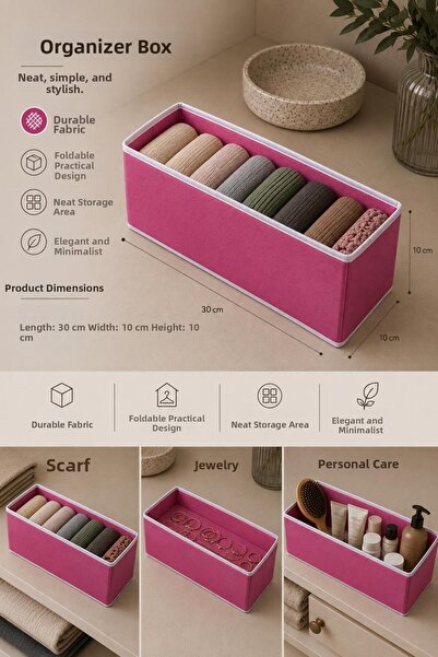 YEGGE Organizator pentru sertare și dulapuri de 30x10cm, Organizator pentru e...