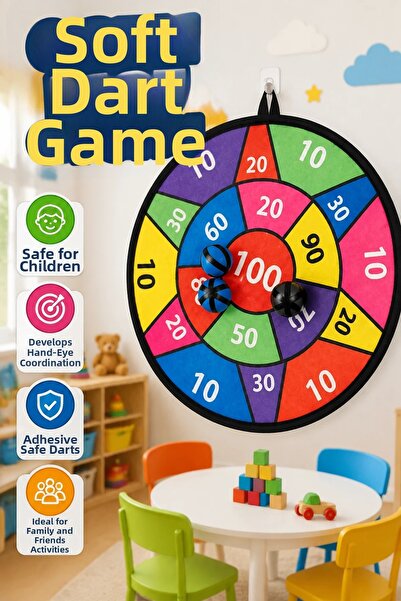 canrodi Velcro Dart Game Safe Educational Target Game Set for Kids