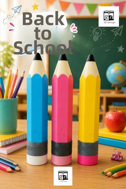 ÇK 3D TASARIM Giant Pen Holder in the Shape of a Pen -27 cm