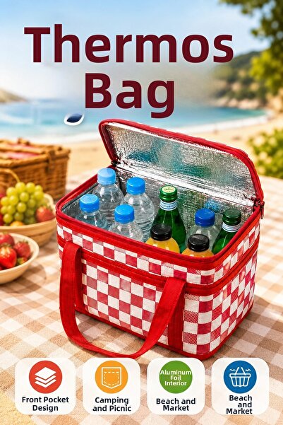 canrodi Thermal Bag with Front Pocket and Aluminum Foil Inner Surface – for C...