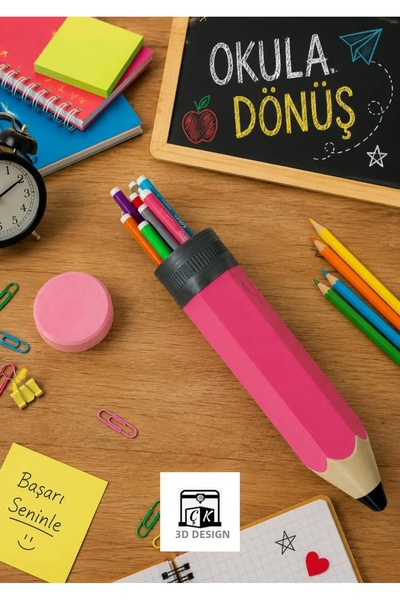 ÇK 3D TASARIM Giant Pen Holder in the Shape of a Pen -27 cm