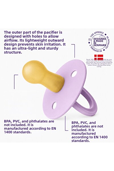 NW NessiWorld Rubber Pacifier 0-6 Months Violet Sky Price Is for One Piece