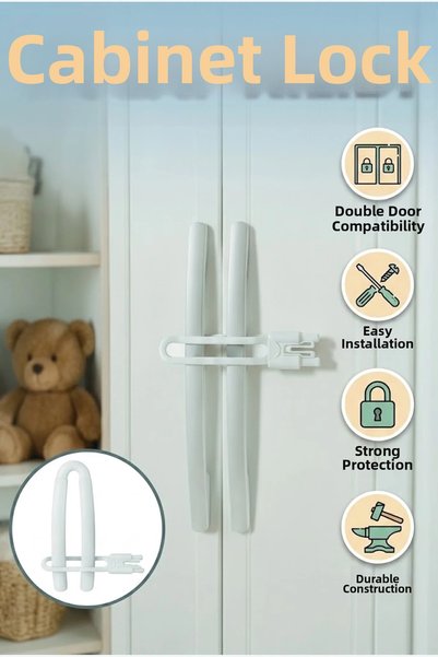 canrodi 4-Piece Child Safety Cabinet Lock Set Durable Construction Easy Insta...