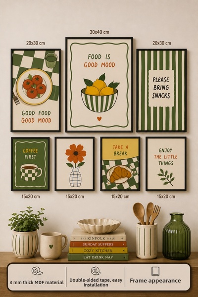 UNT 7-Piece Frame-Looking Modern Painting Set |   Retro & Pop Art |   Living ...