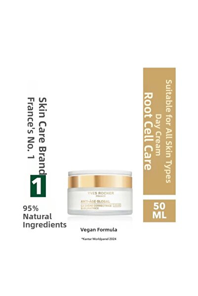 Yves Rocher Day Cream-Hyaluronic Acid & Panthenol-Anti-Aging Plant Stem Cell ...