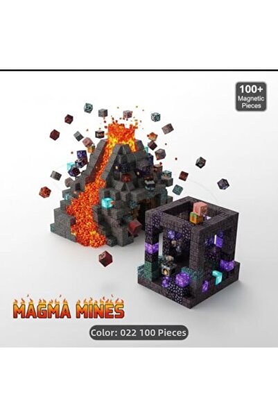 Yıldızan Ysf Shop Magnetic Blocks 100 Pieces Mine and Forest Theme, Magnetic ...