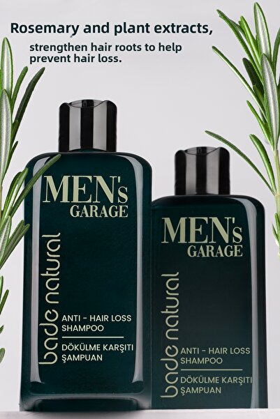 Bade Natural Men's garage anti-hair loss shampoo - nourishing & strengthening - 300ml