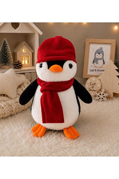 Mellito Toyzz 40 Cm Plush Pingu Penguin Red Hat Plush Toy Sleeping Companion