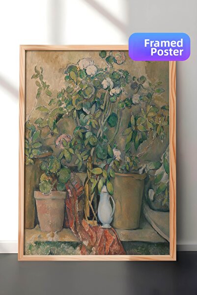 Zestia Wooden Framed Post-Impressionist Wall Painting, Still Life with Flower...