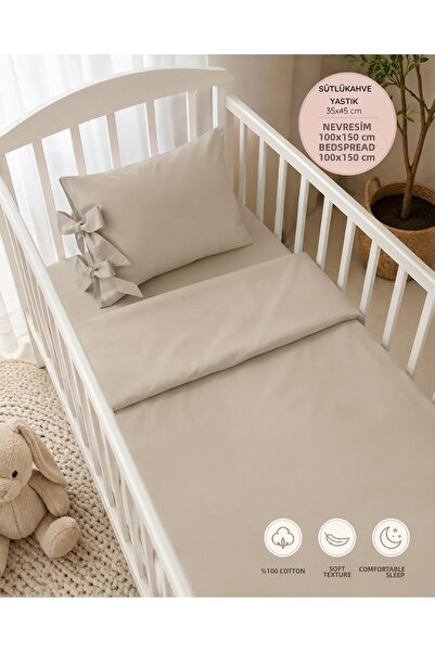 Keçeli parti hayalleri Baby Bedding Set 100% Cotton with Bow Pillow, 3-Piece ...