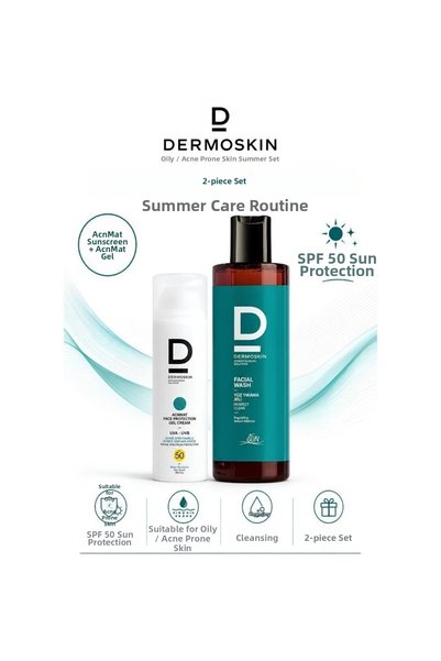 Dermoskin Acnmat Güneş + Acgun Gel'Oily/Acne-Prone Skin Summer Set