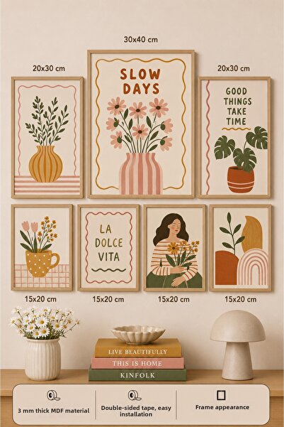 UNT 7-Piece Frame-Looking Modern Painting Set |   Retro & Pop Art |   Living ...