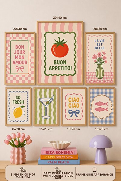 UNT 7-Piece Frame-Looking Modern Painting Set |   Retro & Pop Art |   Living ...