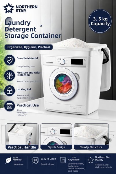 Northern Star Detergent Box Laundry Machine Appearance Powder Detergent Box 3...