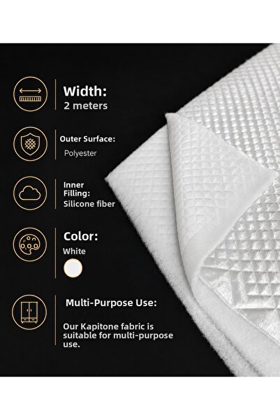 FAVORA Quilted Bark Stitched Fabric 2 Meters – White