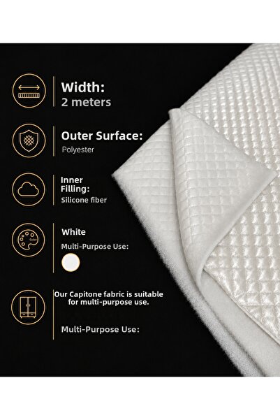 FAVORA Quilted Bark Stitched Fabric 3 Meters – Cream
