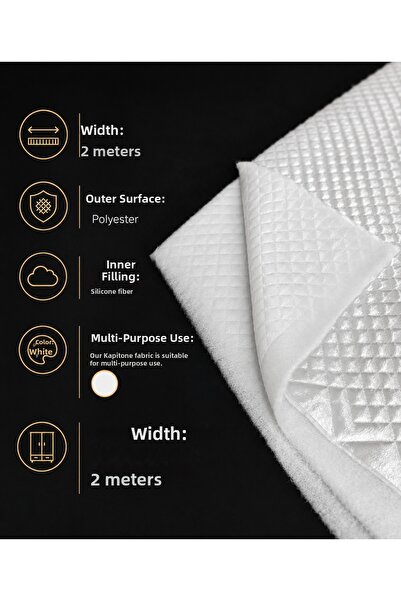 FAVORA Quilted Bark Stitched Fabric 1 Meter – White