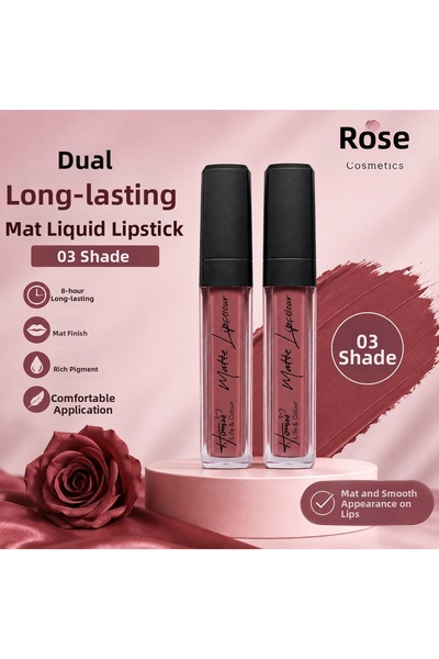 Homm Lİfe & Colour Rose Cosmetics Permanent Matte Liquid Lipstick 2-Pack