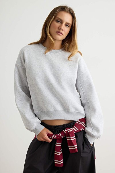 Συλλογή Trendyol Πλεκτό φούτερ Kar Melange Oversize/Φαρδιά Γραμμή με χοντρό φ...