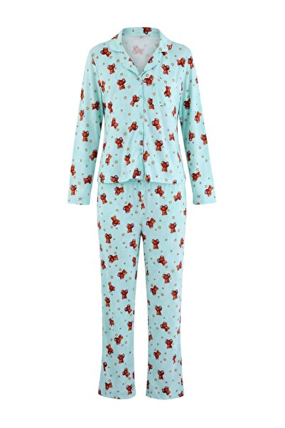 Trendyol Collection Mint 100% Cotton Animal Not Available 30/1 Openend Single...