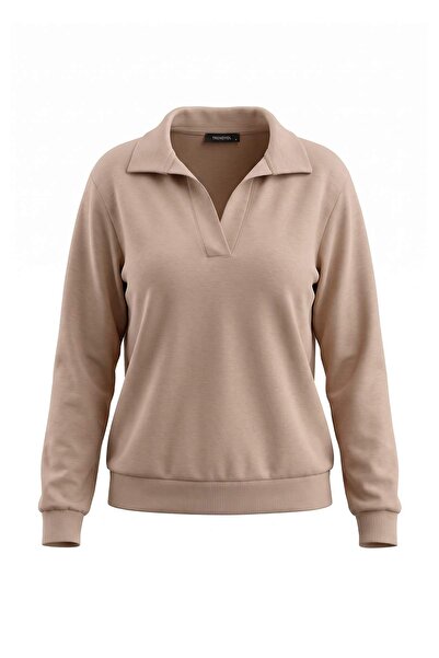 Trendyol Collection Taş Soft Touch Polo Collar Regular Fit Knitted Sweatshirt...