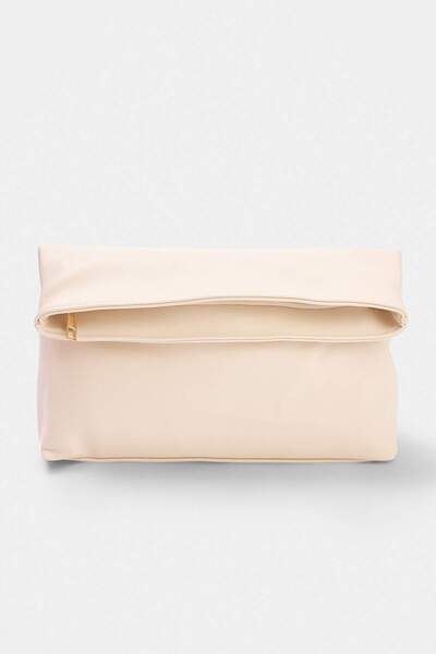TRENDYOL SHOES Cream Suede Women's Mini Size Clutch Handbag Takaw26Py00008