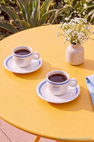 TRENDYOLMİLLA HOME 2-Piece Printed Espresso/Coffee Cup Set 60 Cc Tphss25Kfc00011