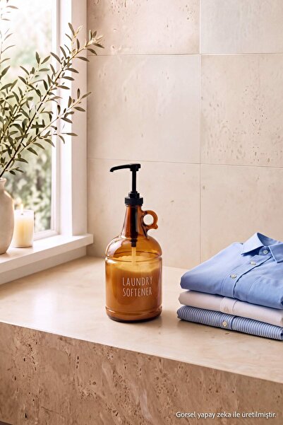 TRENDYOLMİLLA HOME Amber Glass Fabric Softener Bottle & Liquid Soap Dispenser...