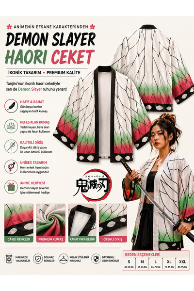 FG KONNİCHİWA Anime Demon Slayer Kimetsu No Yaiba Zenitsu Unisex Kimono KONNİ...