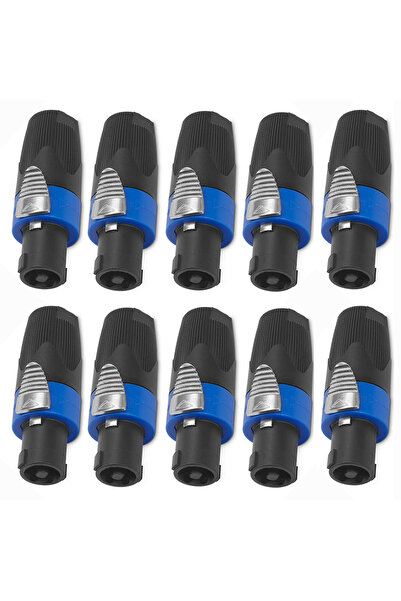 Choice Blue 10pcs 10PCS 4-Pole 4Pin NL4FC Speaker Connector Ohm Jack Plug Aud...