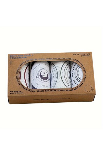 Choice 4 rolls 4Volume/Box 8cm×200cm Time Track Series Die-Cut Tape VintageDI...