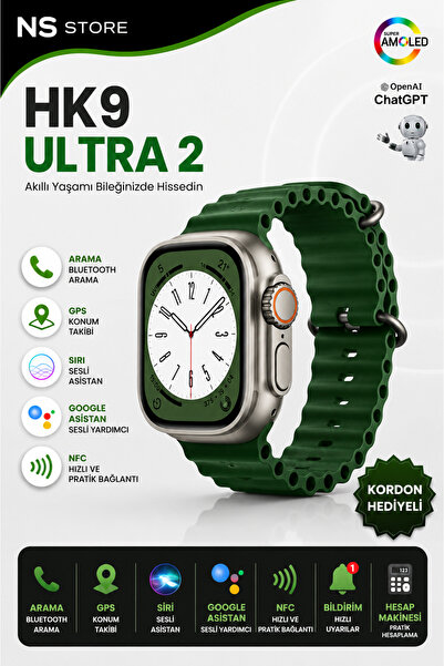 NS Store Hk9 Ultra 2 Akıllı Saat Üstün Amoled Ekran Pusula / Gps / Nfc /siri ...