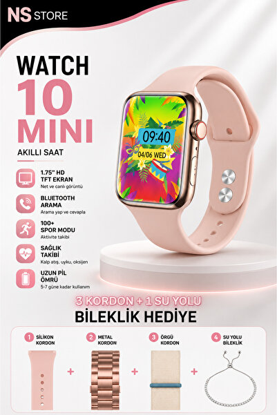 NS Store Watch 10 Mini Saat | Özel Kutulu & Hediye Paketli | Su Yolu Bileklik...