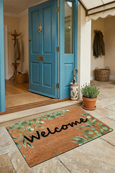 Valerine Life Door Mat 45X70Cm Non-Slip Base Decorative Indoor Outdoor Eucaly...