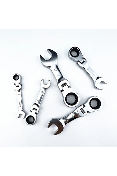 Choice 8mm Mini Short Handle Ratchet Wrench With Movable Head Quick Dual-purp...