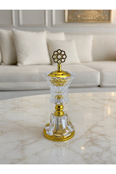ALMASA مبخرة قزاز كرستال فاخرة ذهبي MS-3597G