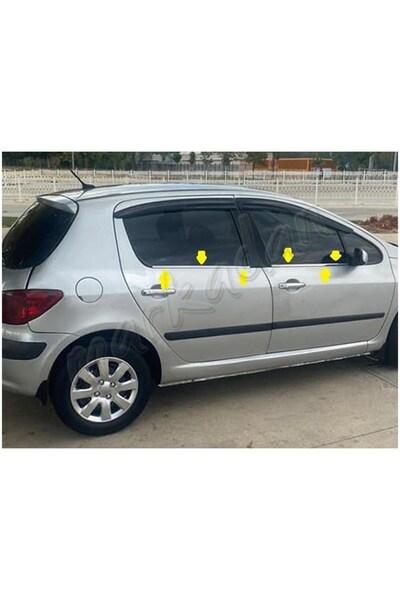 Markadan Peugeot 307 Krom Cam Çıtası 2001-2008 4 Parça Paslanmaz Çelik