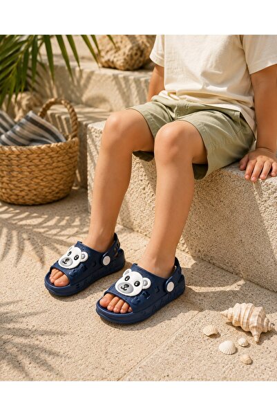 rs riva shoes Riva Cub Navy Blue Children's Slippers Non-Slip Sole Summer Gar...