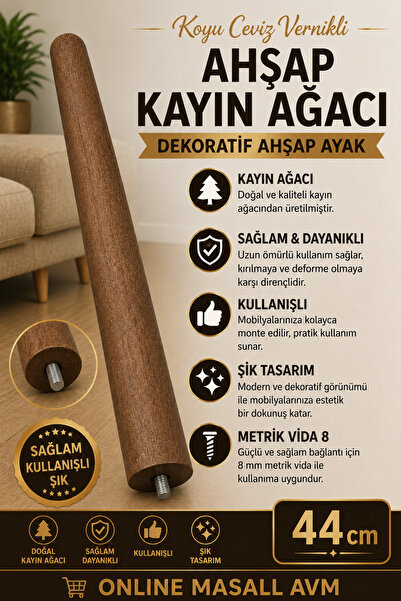 RİM Ahşap Ayak (44 Cm ) Zigon Sehpa ,orta Sehpa , Puff , Benç Ve Komidin