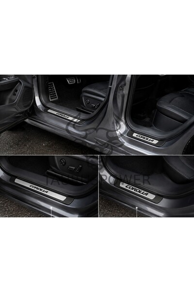 TAURUSPOWER Toyota Corolla Tüm Modeller Uyumlu Krom Kapı Eşiği 4 Parça Paslan...