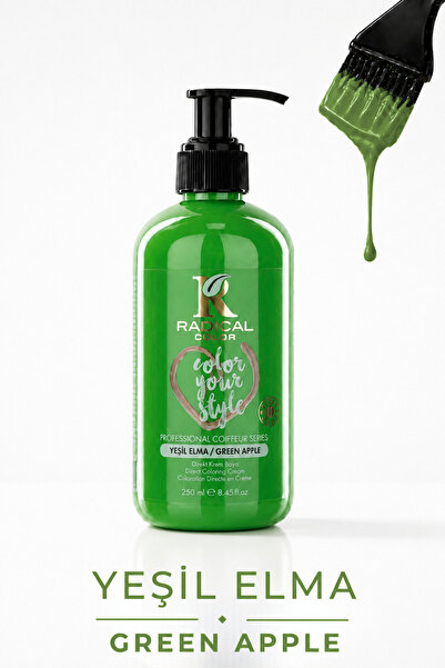 Radical Color Su Bazlı Saç Boyası 250 ml Yeşil Elma