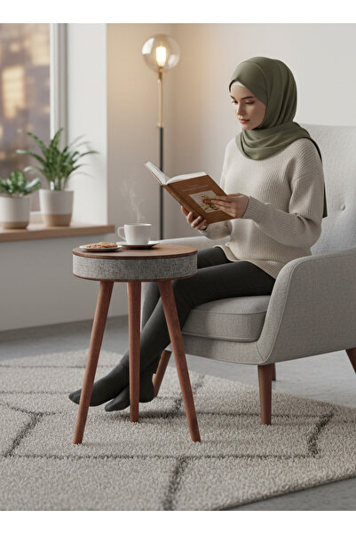 Yallabena طاولة شحن مع مكبر صوت بلوتوث 360 درجة °   طاولة جانبية بصوت محيطي م...