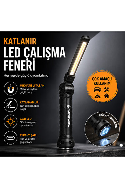 Genel Markalar Katlanır LED Çalışma Feneri Mıknatıslı Ayarlanabilir COB LED Ş...