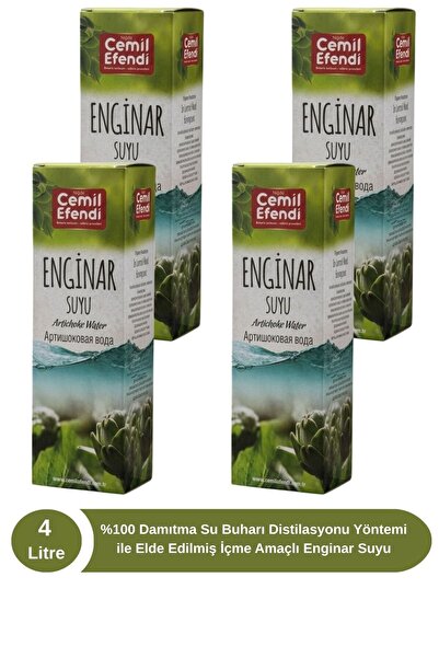 Cemilefendi Enginar Suyu 4 Litre %100 Damıtma Su Buharı Distilasyonu 4x1 Litre