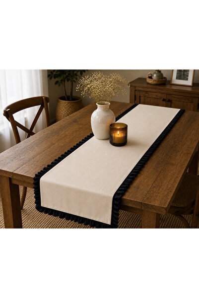 ZİLCA HOME 6'lı Bej Fırfırlı Amerikan Servis Seti 40 x 40 cm – Düz Bej Supla ...