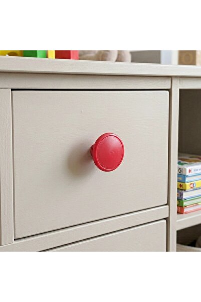 EYM Children's Room Single Button Furniture Handle Diameter 55 mm Red