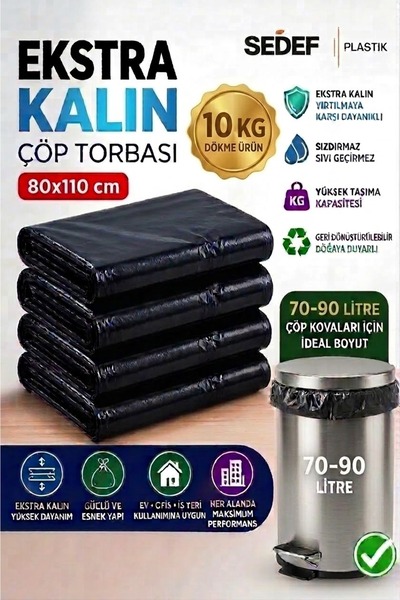 Genel Markalar 80x110 Endüstriyel Extra Kalın Çöp Poşeti (10kg)