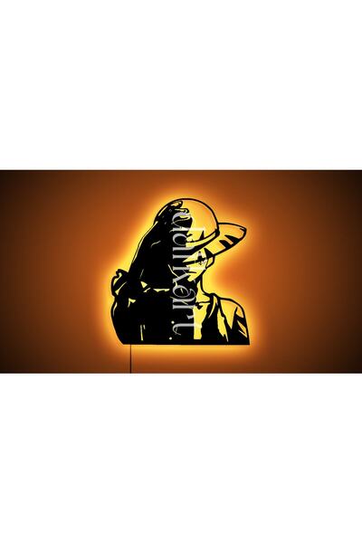 DAFKART One Piece Monkey D. Luffy Led Işıklı Ahşap Tablo Ev/ofis Anime Duvar ...