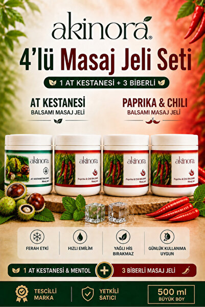 At kestanesi kremi Biberli masaj jeli 4 Bakım seti