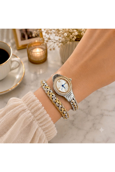 PW POLO WHITE Yılan Saat, Dolamalı Kadın Kol Saati pwmn09